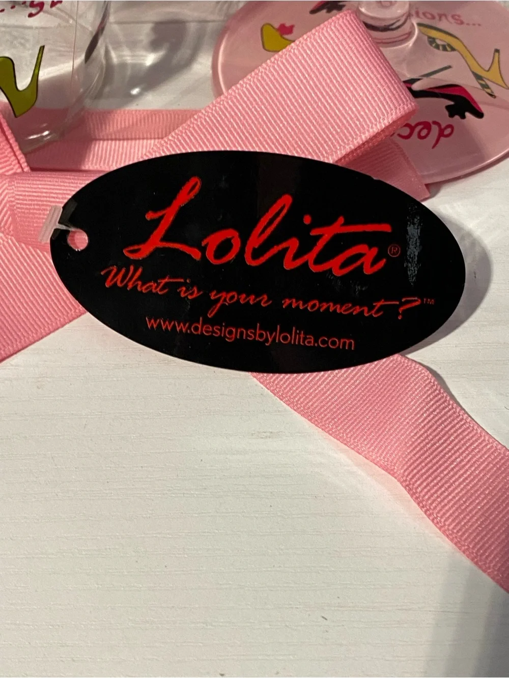 Lolita Decisions Acrylic Wine Glasses Set of 2 Love My Party of Two New⁠